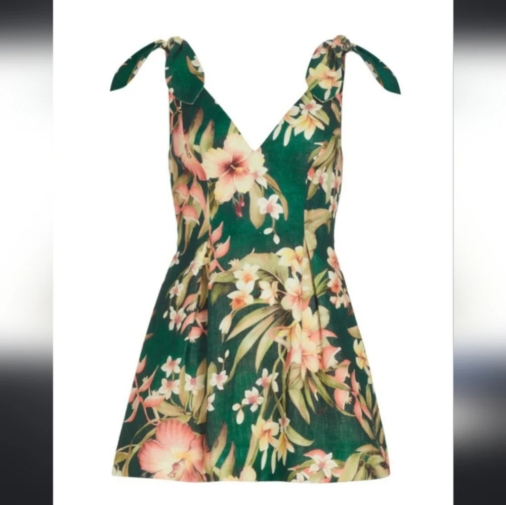 Zimmermann Lexi Tie Mini Floral Dress size 4 = 10-12 usa - Picture 2 of 3